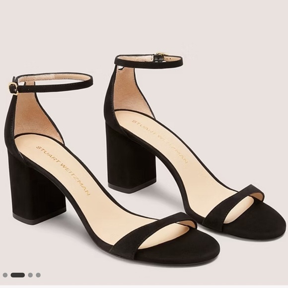 Stuart Weitzman black suede heels size 8 - Picture 1 of 12